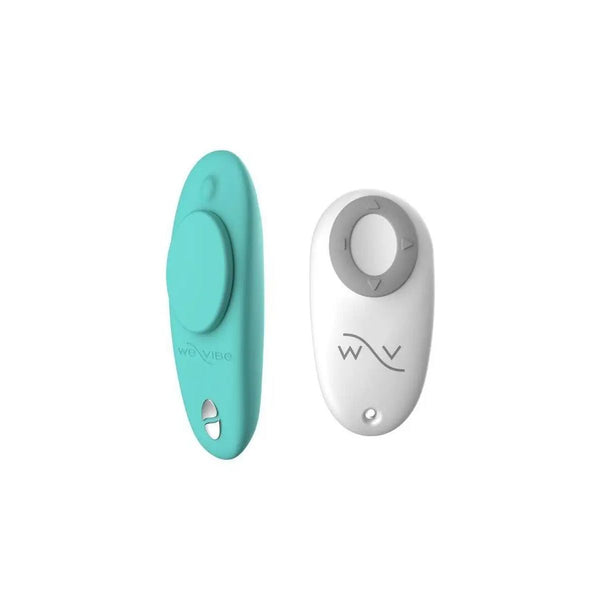 We-Vibe Moxie Wearable Panty Vibrator for Women - Clitoral Stimulator with 10 Vibration Modes - App Controlled & Whisper Quiet - Rechargeable & Waterproof Adult Toys for Couples - Aqua