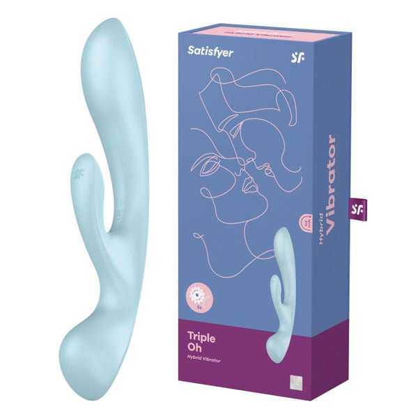 Satisfyer Triple Oh Blue - Rabbit Vibrator, blue