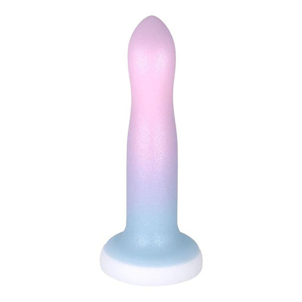 Engily Ross Dildox Vibrating Color Gradient Liquid Silicone Dildo 17cm Blue-Pink