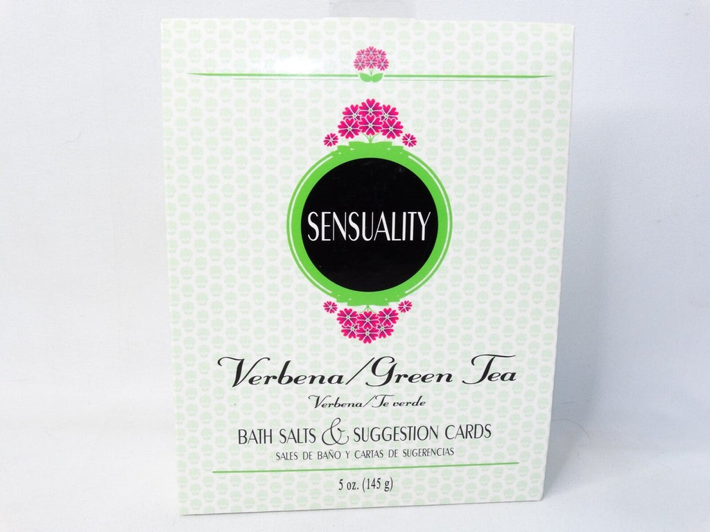 Sensuality Verbena Green Tea Bath Salts 5oz & Water Proof Suggestion Cards