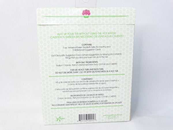 Sensuality Verbena Green Tea Bath Salts 5oz & Water Proof Suggestion Cards