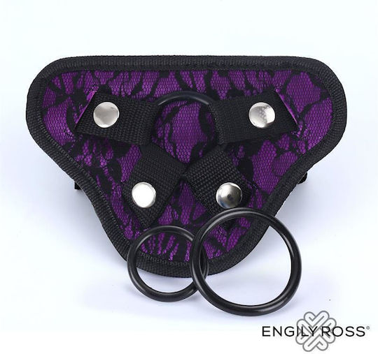 Miley Universal Adjustable Harness With 3 Silicone Rings Purple